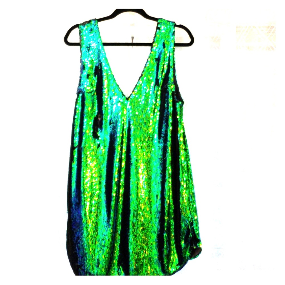 FREE PEOPLE NWT 2 toned SEQUINS dress medium